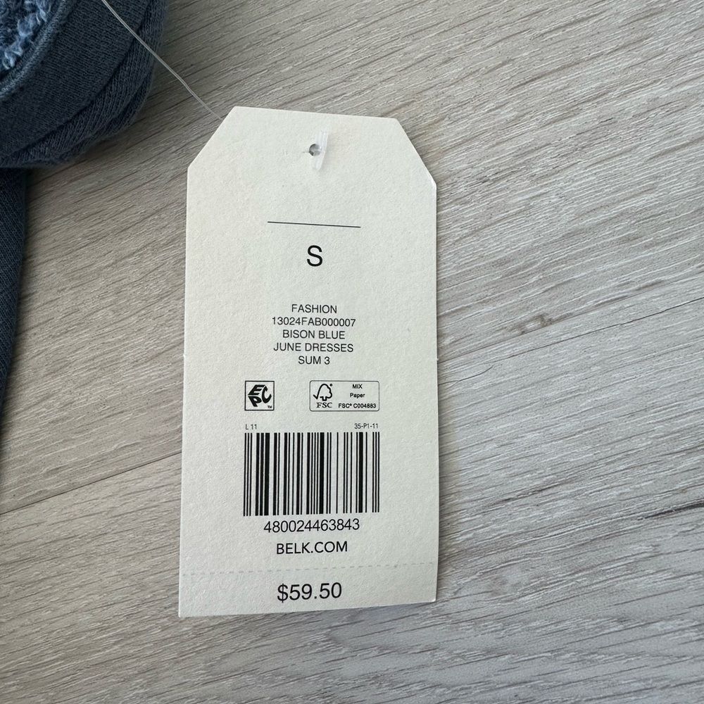 Wonderly June Dress Bison Blue S NWT - Picture 9 of 10